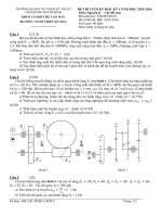Đề thi cuối kỳ học kỳ I năm học 2015-2016 môn Nguyên lý - Chi tiết máy - ĐH Sư phạm Kỹ thuật
