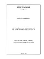 Quản lý thuế đối với hộ kinh doanh cá thể trên địa bàn huyện đô lương, tỉnh nghệ an   