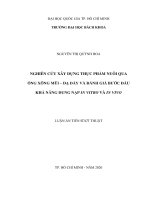 Nghiên cứu xây dựng thực phẩm nuôi qua ống xông mũi  dạ dày và đánh giá bước đầu khả năng dung nạp In Vitro và In Vivo