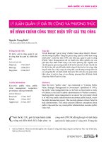 Lý luận quản lý giá trị công và phương thức để hành chính công thực hiện tốt giá trị công