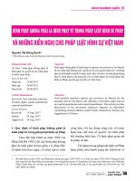 Hình phạt không phải là hình phạt tù trong pháp luật hình sự pháp và những kiến nghị cho pháp luật hình sự Việt Nam