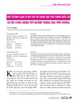 Một số bình luận về quy chế thi trung học phổ thông quốc gia và xét công nhận tốt nghiệp trung học phổ thông