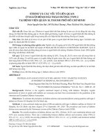 Stress và các yếu tố liên quan ở người bệnh đái tháo đường type 2 tại Bệnh viện quận 10, thành phố Hồ Chí Minh