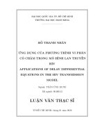 Ứng dụng của phương trình vi phân có chậm trong mô hình lan truyền HIV