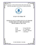 Đánh giá nguy cơ phá sản của các doanh nghiệp niêm yết trên thị trường chứng khoán việt nam