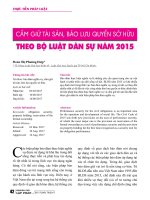 Cầm giữ tài sản, bảo lưu quyền sở hữu theo Bộ luật Dân sự năm 2015