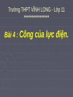 Bài giảng Vật lí 11 - Bài 4 : Công của lực điện