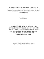 NGHIÊN CỨU XÂY DỰNG HỆ THỐNG BÀI TẬP  PHÁT TRIỂN THỂ LỰC CHUYÊN MÔN CHO SINH VIÊN CHUYÊN SÂU BƠI LỘI CHUYÊN NGÀNH HUẤN LUYỆN THỂ THAO KHÓA 37 TRƯỜNG ĐẠI HỌC THỂ DỤC  THỂ THAO THÀNH PHỐ HỒ CHÍ MINH  SAU MỘT NĂM TẬP LUYỆN