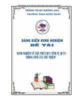 biện pháp góp phần nâng cao chất lượng giáo dục Kinh nghiệm về việc phát huy tính tự quản trong công tác chủ nhiệm