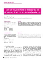 Luận bàn vài vấn đề trong Dự thảo luật sửa đổi, bổ sung một số điều của bộ Luật Lao động năm 2017