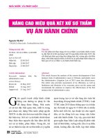 Nâng cao hiệu quả xét xử sơ thẩm vụ án hành chính