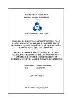 Trao đổi xã hội, sự sẵn sàng công nghệ, chất lượng mối quan hệ đối với ý định tiếp tục sử dụng dịch vụ một nghiên cứu về dịch vụ ngân hàng điện tử
