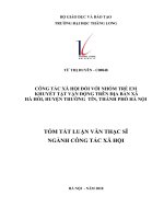 Tóm tắt luận văn Thạc sĩ Công tác xã hội: Công tác xã hội đối với nhóm trẻ em khuyết tật vận động trên địa bàn xã Hà Hồi, huyện Thường Tín, thành phố Hà Nội