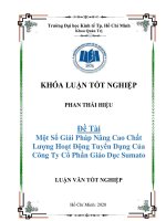 Những Giải Pháp Nâng Cao Chất Lượng Công Tác Tuyển Dụng Của Công Ty Cổ Phần Giáo Dục Sumato