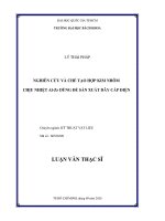 Nghiên cứu và chế tạo hợp kim nhôm chịu nhiệt AlZr dùng để sản xuất dây cáp điện