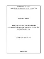 Nâng cao năng lực tư duy lý luận của đội ngũ cán bộ lãnh đạo, quản lý cấp tỉnh ở đắk lắk hiện nay 