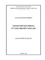 Thành phố hải phòng tử năm 1888 đến năm 1945   