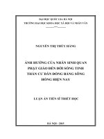 Ảnh hưởng của nhân sinh quan phật giáo đến đời sống tinh thần cư dân đồng bằng sông hồng hiện nay   