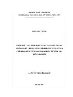 Đảng bộ tỉnh bình định lãnh đạo đấu tranh chống phá chính sách bình định của mỹ và chính quyền việt nam cộng hòa từ năm 1961 đến năm 1973 