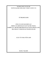 Công tác đãi ngộ nhân lực trong các khách sạn 4 sao tại nha trang  nghiên cứu trường hợp khách sạn cicilia hotel  spa nha trang và khách sạn champa island 