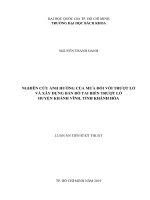 Nghiên cứu ảnh hưởng của mưa đối với trượt lở và xây dựng bản đồ tai biến trượt lở huyện Khánh Vĩnh, tỉnh Khánh Hòa