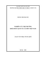 Nghiên cứu thị trường khách du lịch tây âu đến việt nam 