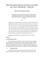 Phát triển nguồn nhân lực du lịch tại các khách  sạn 4 sao ở tỉnh bà rịa   vũng tàu 