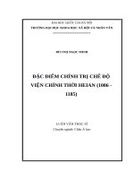 Đặc điểm chính trị chế độ viện chính thời HAIEN ( 1086 1185) 