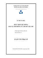 Phát triển hệ thống bảo vệ tính riêng tư cho dữ liệu