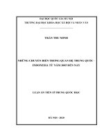 Những chuyển biến trong quan hệ trung quốc – indonesia từ năm 2005 đến nay 