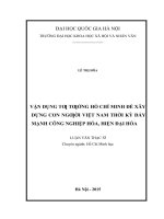 Vận dụng tư tưởng hồ chí minh để xây dựng con người việt nam thời kỳ đẩy mạnh công nghiệp hóa hiện đại hóa 