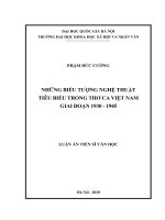 Những biểu tượng nghệ thuật tiêu biểu trong thơ ca việt nam giai đoạn 1930 1945 