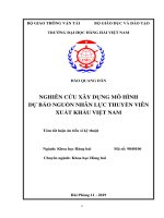 Tóm tắt luận án Tiến sĩ Kỹ thuật: Nghiên cứu xây dựng mô hình dự báo nguồn nhân lực thuyền viên xuất khẩu Việt Nam