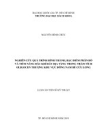 Nghiên cứu quá trình hình thành, đặc điểm phân bố và tiềm năng dầu khí bẫy địa tầng trong trầm tích Oligocen thượng khu vực đông nam bể Cửu Long