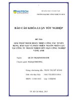 Khóa luận tốt nghiệp Đề tài: Giải pháp nhằm hoàn thiện công tác tuyển dụng, đào tạo và phát triển nguồn nhân lực tại công ty TNHH Công Nghiệp Vàng Anh