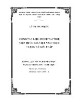 Công tác lưu chiểu tại thư viện quốc gia việt nam thực trạng và giải pháp 