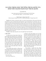 Lo lắng trong học tập tiếng Trung Quốc của sinh viên ngành ngôn ngữ Trung Quốc