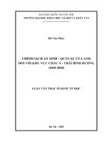 Chính sách an ninh - quân sự của Anh đối với khu vực Châu Á - Thái Bình Dương (2010-2020)