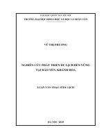 Nghiên cứu phát triển Du Lịch bền vững tại đảo yến, Khánh Hòa