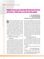 Nghiên cứu ứng dụng công nghệ đất ngập nước kiến tạo xử lý nước ô nhiễm phục vụ tưới tiêu nông nghiệp