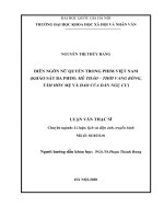 Diễn ngôn nữ quyền trong phim Việt Nam (khảo sát ba phim Mê Thảo Thời Vang Bóng, Tâm Hồn Mẹ và Đảo Của Dân Ngụ Cư)