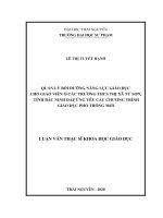 Quản lý bồi dưỡng năng lực giáo dục cho giáo viên ở các trường THCS thị xã Từ Sơn, tỉnh Bắc Ninh đáp ứng yêu cầu chương trình giáo dục phổ thông mới (Luận văn thạc sĩ)