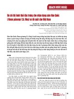 Bộ chỉ thị hình thái đặc trưng cho nhận dạng sâm Hàn Quốc (Panax ginseng C.A. Mey) và đề xuất cho Việt Nam