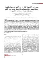 Ảnh hưởng của nhiệt độ và thời gian đến hấp phụ phốt pho trong đất phù sa Đồng bằng sông Hồng
