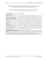 Ảnh hưởng của pH nước lên sinh lý máu và màu sắc của cá Chốt Bông (Pseudomystus siamensis Regan, 1913)