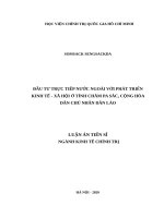 Đầu tư trực tiếp nước ngoài với phát triển kinh tế   xã hội ở tỉnh chăm pa sắc, cộng hòa dân chủ nhân dân lào
