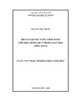 Rèn luyện kỹ năng tính toán cho học sinh lớp 2 trong dạy học môn toán