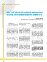 Một số vấn đề quản lý tổ chức hoạt động trải nghiệm gắn với môn học cho học sinh tại Trường THPT chuyên Hùng Vương tỉnh Gia Lai