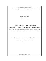 Tạo động lực làm việc cho đội ngũ cán bộ, công chức cấp xã trên địa bàn huyện Mường Ảng, tỉnh Điện Biên (Luận văn thạc sĩ)