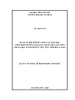 Quản lý bồi dưỡng năng lực dạy học theo định hướng giáo dục STEM cho giáo viên trung học cơ sở huyện Việt Yên, tỉnh Bắc Giang (Luận văn thạc sĩ)